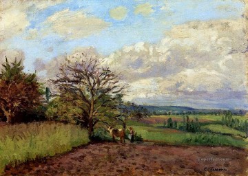  Pissarro Pintura - paisaje con un vaquero Camille Pissarro